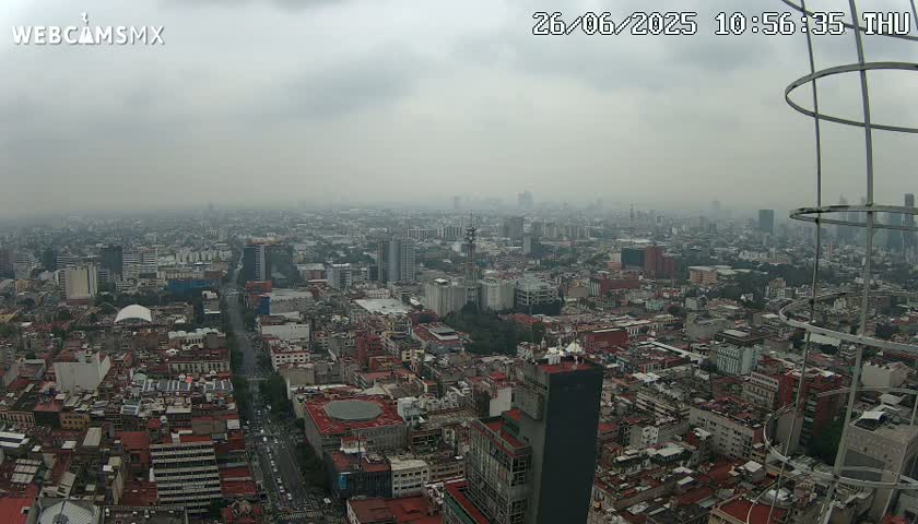 South View of Mexico City from Torre Latino Americana Tower PTZ  Live Cam - Cuauhtemoc, Ciudad de Mexico, Mexico