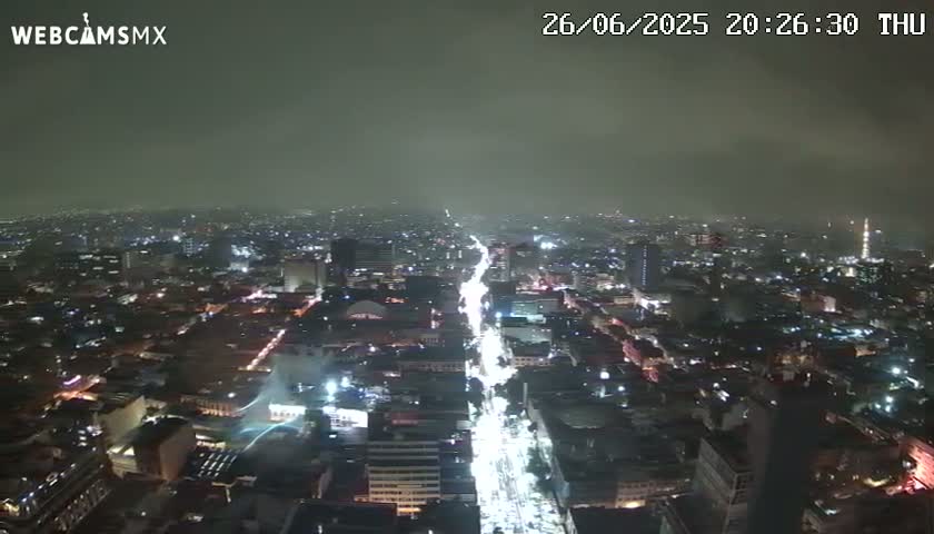 South View of Mexico City from Torre Latino Americana Tower PTZ  Live Cam - Cuauhtemoc, Ciudad de Mexico, Mexico