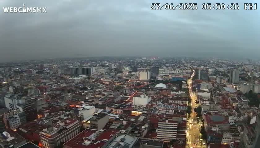 South View of Mexico City from Torre Latino Americana Tower PTZ  Live Cam - Cuauhtemoc, Ciudad de Mexico, Mexico