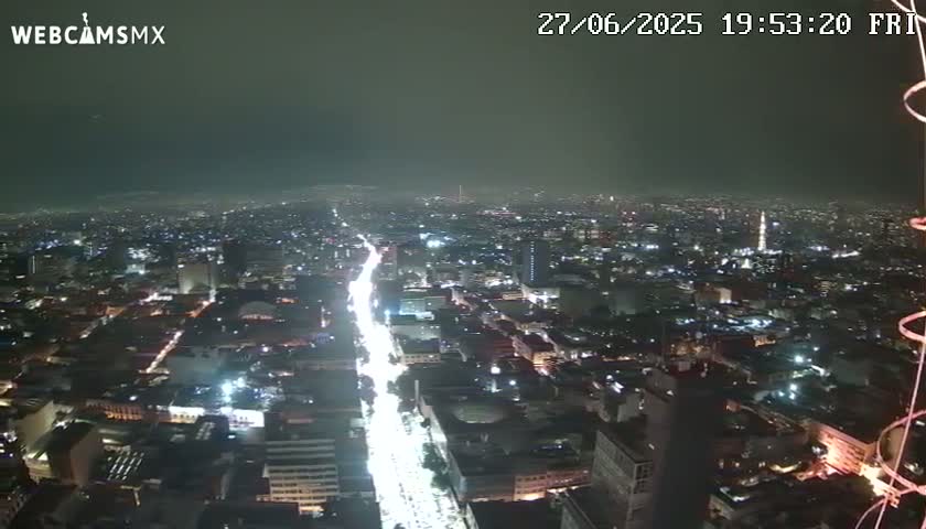 South View of Mexico City from Torre Latino Americana Tower PTZ  Live Cam - Cuauhtemoc, Ciudad de Mexico, Mexico