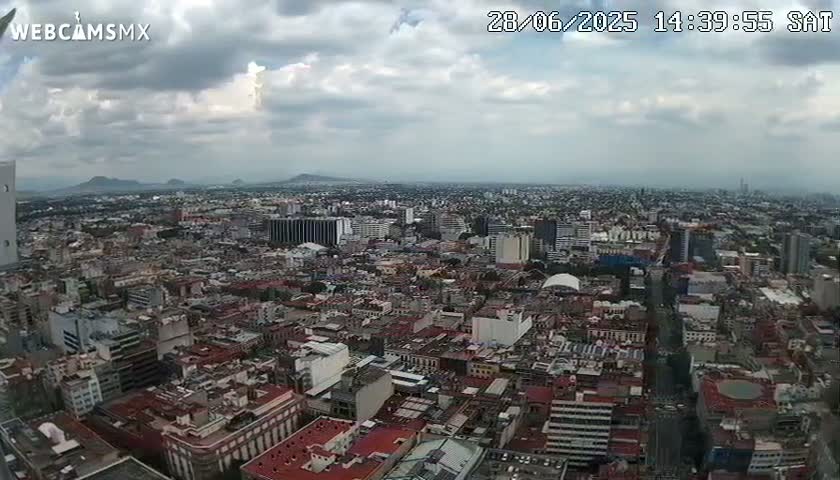 South View of Mexico City from Torre Latino Americana Tower PTZ  Live Cam - Cuauhtemoc, Ciudad de Mexico, Mexico