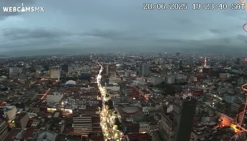 South View of Mexico City from Torre Latino Americana Tower PTZ  Live Cam - Cuauhtemoc, Ciudad de Mexico, Mexico