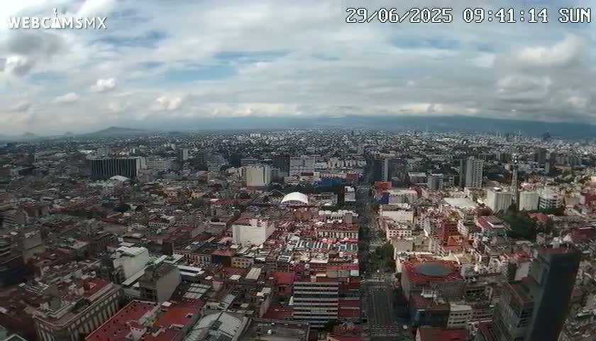 South View of Mexico City from Torre Latino Americana Tower PTZ  Live Cam - Cuauhtemoc, Ciudad de Mexico, Mexico