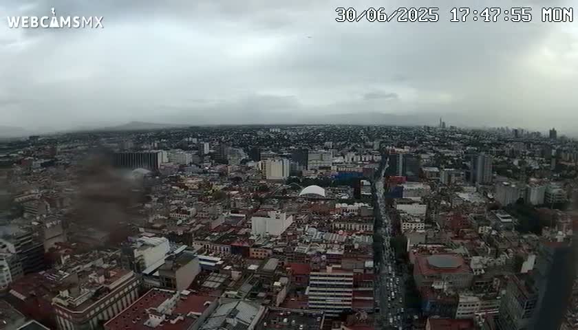 South View of Mexico City from Torre Latino Americana Tower PTZ  Live Cam - Cuauhtemoc, Ciudad de Mexico, Mexico