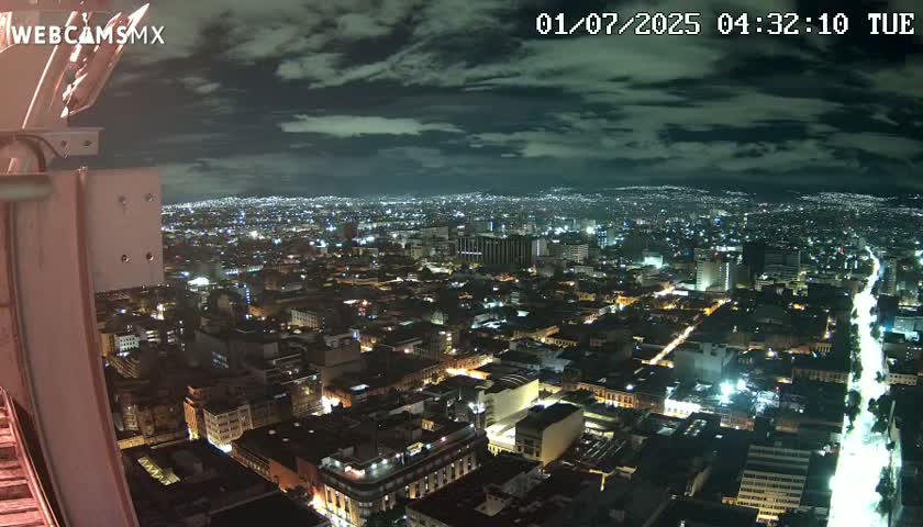 South View of Mexico City from Torre Latino Americana Tower PTZ  Live Cam - Cuauhtemoc, Ciudad de Mexico, Mexico