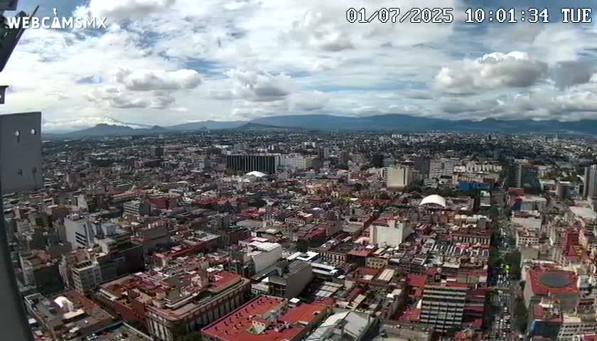 South View of Mexico City from Torre Latino Americana Tower PTZ  Live Cam - Cuauhtemoc, Ciudad de Mexico, Mexico