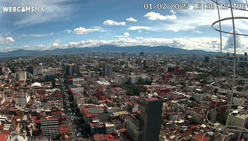 South View of Mexico City from Torre Latino Americana Tower PTZ  Live Cam - Cuauhtemoc, Ciudad de Mexico, Mexico