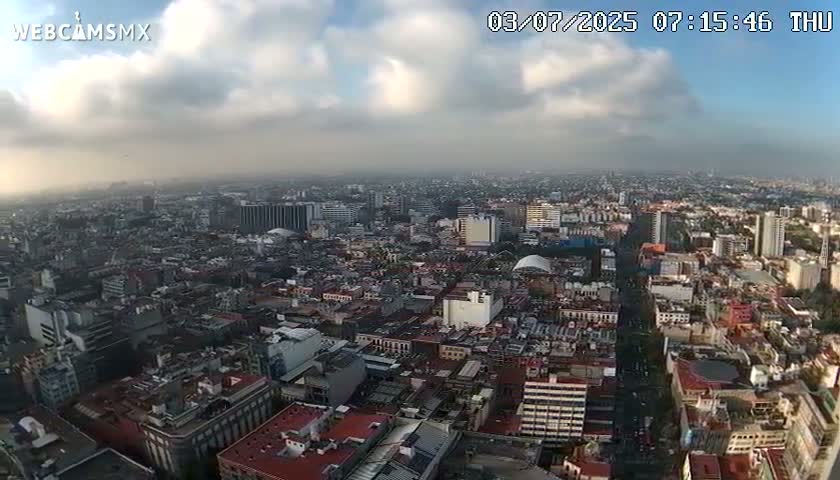 South View of Mexico City from Torre Latino Americana Tower PTZ  Live Cam - Cuauhtemoc, Ciudad de Mexico, Mexico