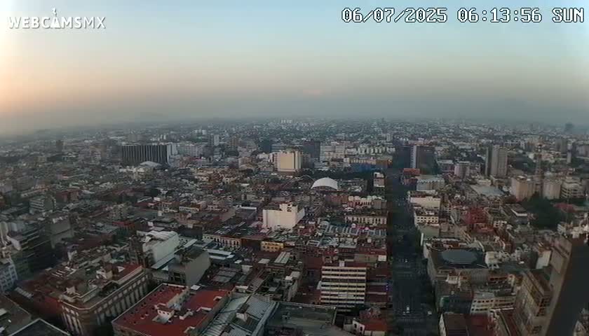 South View of Mexico City from Torre Latino Americana Tower PTZ  Live Cam - Cuauhtemoc, Ciudad de Mexico, Mexico