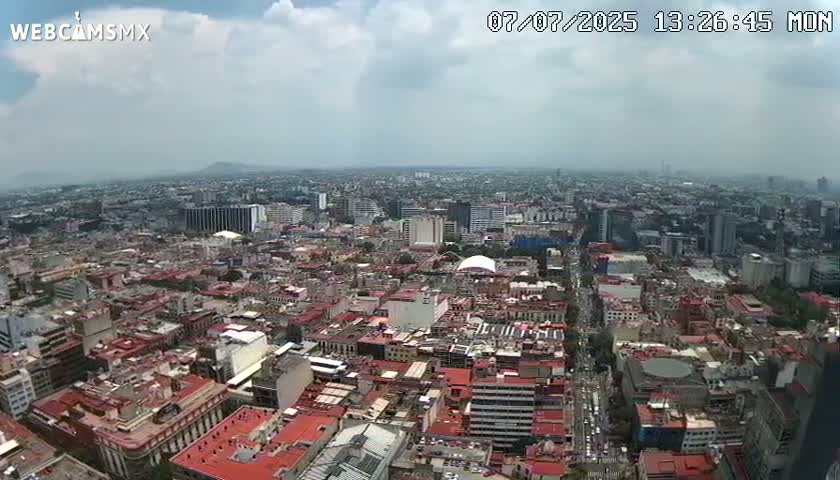 South View of Mexico City from Torre Latino Americana Tower PTZ  Live Cam - Cuauhtemoc, Ciudad de Mexico, Mexico