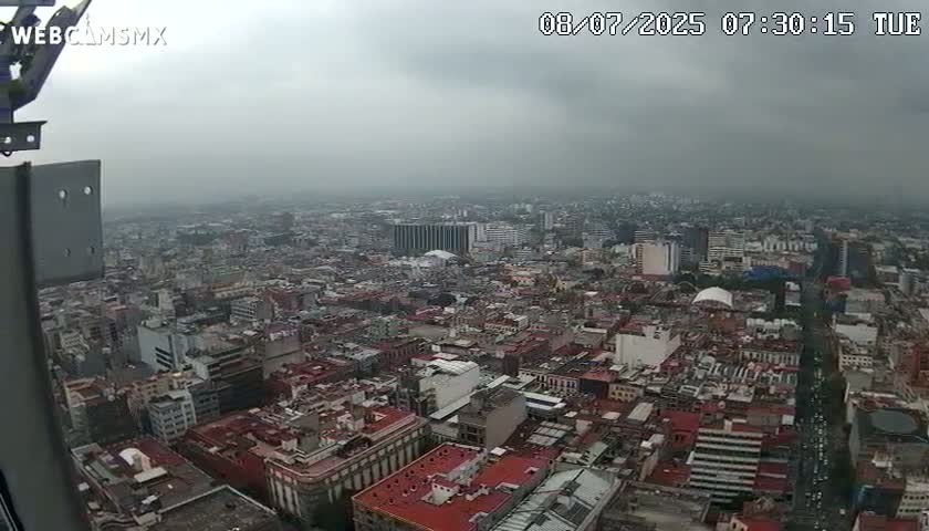 South View of Mexico City from Torre Latino Americana Tower PTZ  Live Cam - Cuauhtemoc, Ciudad de Mexico, Mexico