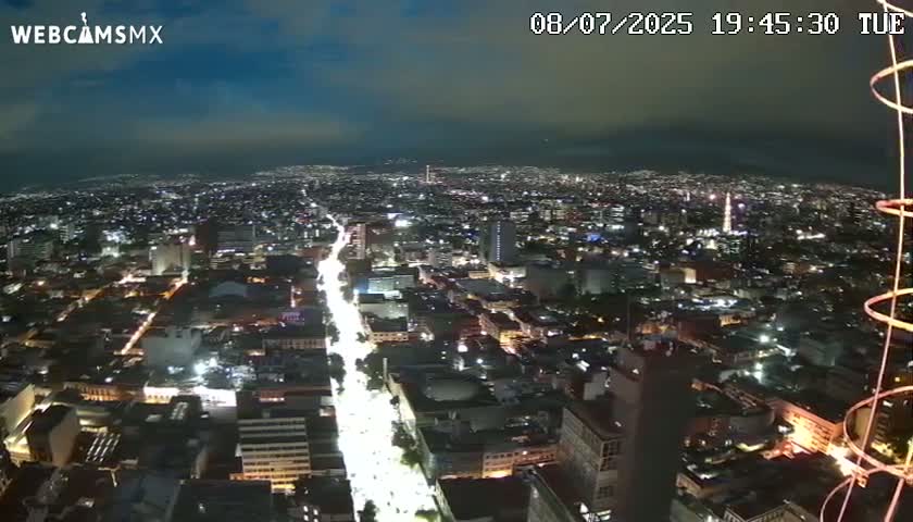 South View of Mexico City from Torre Latino Americana Tower PTZ  Live Cam - Cuauhtemoc, Ciudad de Mexico, Mexico