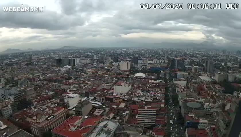 South View of Mexico City from Torre Latino Americana Tower PTZ  Live Cam - Cuauhtemoc, Ciudad de Mexico, Mexico