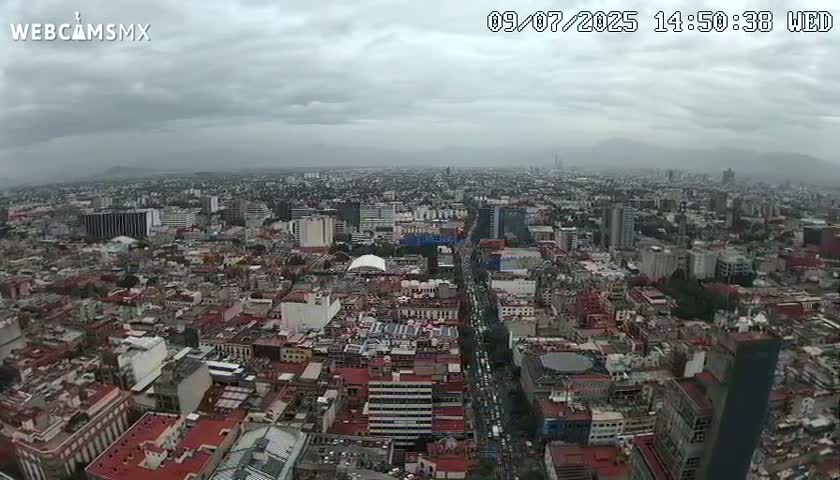 South View of Mexico City from Torre Latino Americana Tower PTZ  Live Cam - Cuauhtemoc, Ciudad de Mexico, Mexico