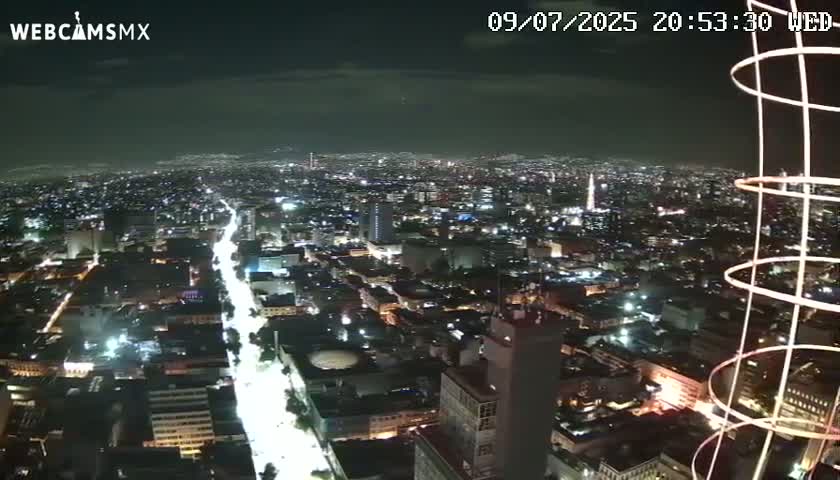 South View of Mexico City from Torre Latino Americana Tower PTZ  Live Cam - Cuauhtemoc, Ciudad de Mexico, Mexico