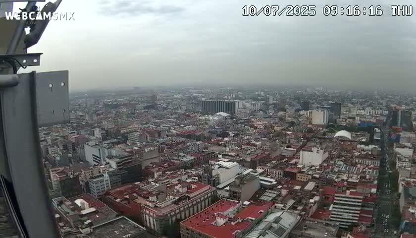 South View of Mexico City from Torre Latino Americana Tower PTZ  Live Cam - Cuauhtemoc, Ciudad de Mexico, Mexico