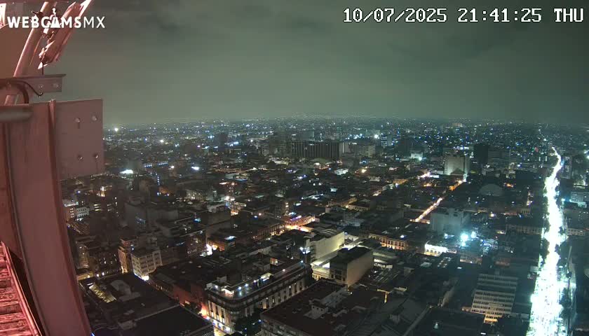 South View of Mexico City from Torre Latino Americana Tower PTZ  Live Cam - Cuauhtemoc, Ciudad de Mexico, Mexico