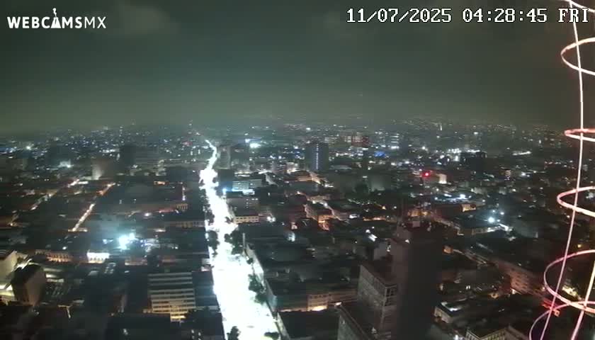 South View of Mexico City from Torre Latino Americana Tower PTZ  Live Cam - Cuauhtemoc, Ciudad de Mexico, Mexico