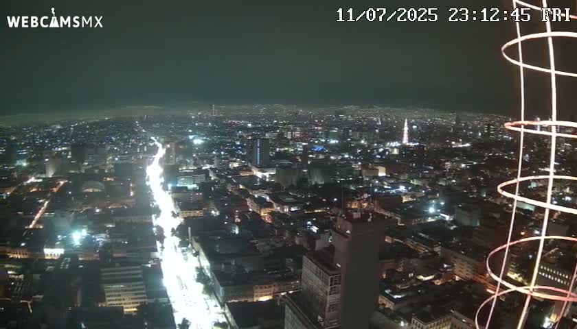 South View of Mexico City from Torre Latino Americana Tower PTZ  Live Cam - Cuauhtemoc, Ciudad de Mexico, Mexico