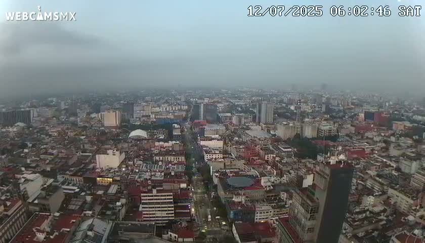 South View of Mexico City from Torre Latino Americana Tower PTZ  Live Cam - Cuauhtemoc, Ciudad de Mexico, Mexico