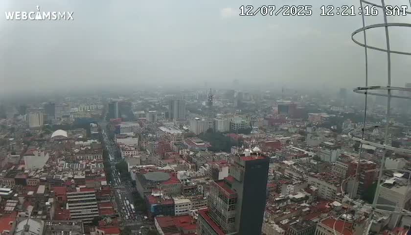 South View of Mexico City from Torre Latino Americana Tower PTZ  Live Cam - Cuauhtemoc, Ciudad de Mexico, Mexico