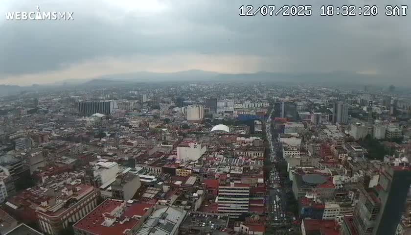 South View of Mexico City from Torre Latino Americana Tower PTZ  Live Cam - Cuauhtemoc, Ciudad de Mexico, Mexico