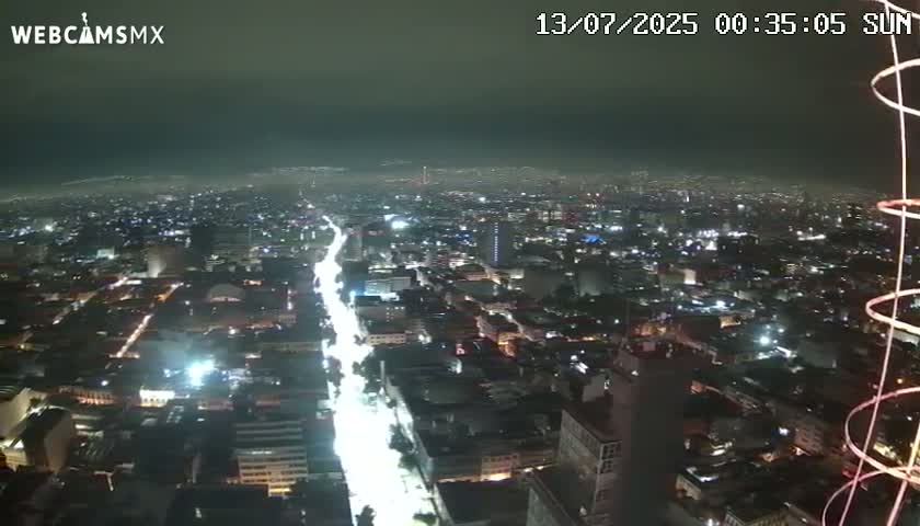 South View of Mexico City from Torre Latino Americana Tower PTZ  Live Cam - Cuauhtemoc, Ciudad de Mexico, Mexico