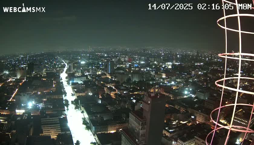 South View of Mexico City from Torre Latino Americana Tower PTZ  Live Cam - Cuauhtemoc, Ciudad de Mexico, Mexico