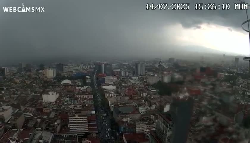 South View of Mexico City from Torre Latino Americana Tower PTZ  Live Cam - Cuauhtemoc, Ciudad de Mexico, Mexico
