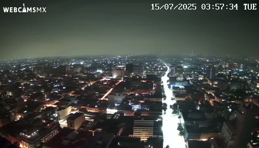 South View of Mexico City from Torre Latino Americana Tower PTZ  Live Cam - Cuauhtemoc, Ciudad de Mexico, Mexico