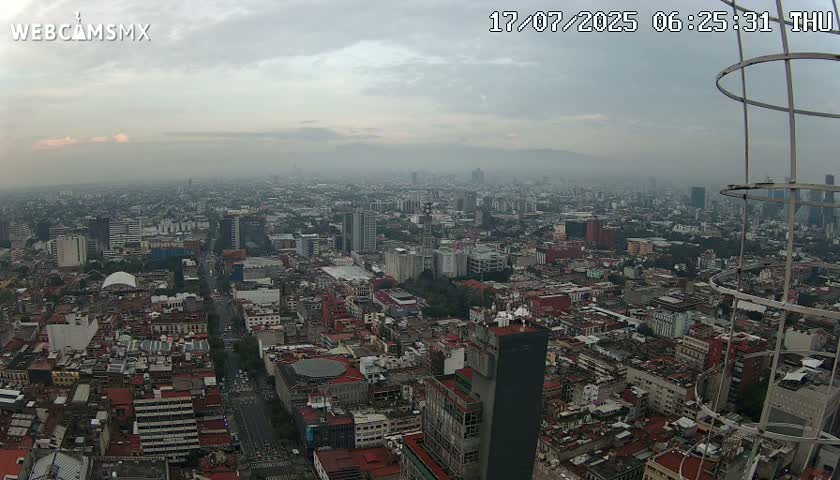 South View of Mexico City from Torre Latino Americana Tower PTZ  Live Cam - Cuauhtemoc, Ciudad de Mexico, Mexico