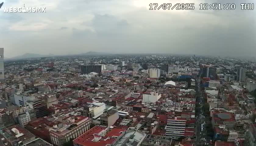 South View of Mexico City from Torre Latino Americana Tower PTZ  Live Cam - Cuauhtemoc, Ciudad de Mexico, Mexico