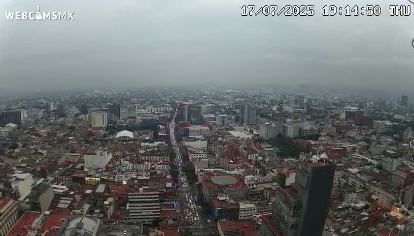 South View of Mexico City from Torre Latino Americana Tower PTZ  Live Cam - Cuauhtemoc, Ciudad de Mexico, Mexico