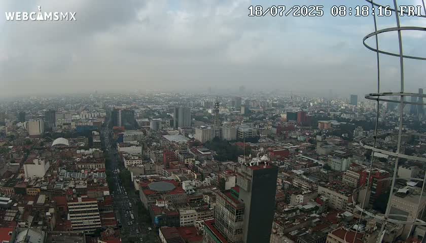 South View of Mexico City from Torre Latino Americana Tower PTZ  Live Cam - Cuauhtemoc, Ciudad de Mexico, Mexico