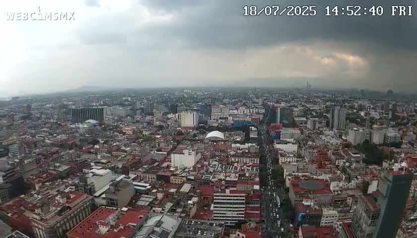 South View of Mexico City from Torre Latino Americana Tower PTZ  Live Cam - Cuauhtemoc, Ciudad de Mexico, Mexico