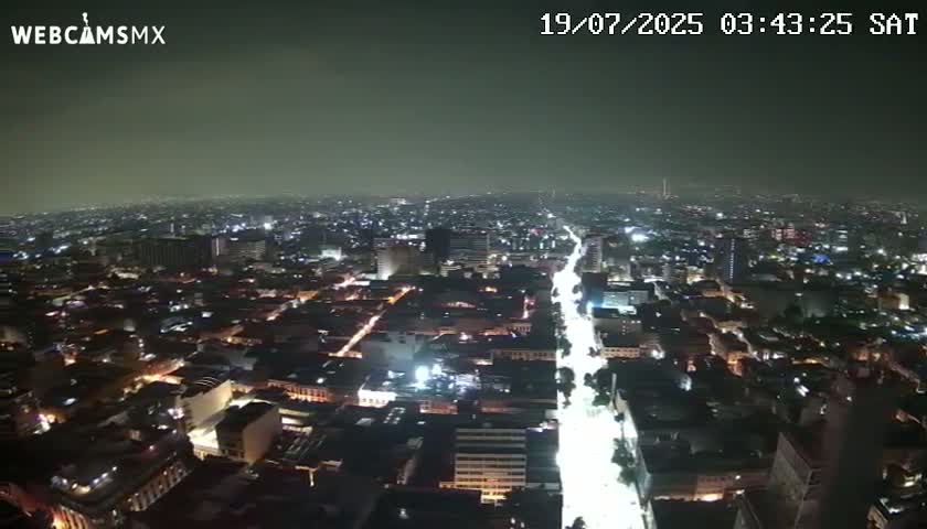 South View of Mexico City from Torre Latino Americana Tower PTZ  Live Cam - Cuauhtemoc, Ciudad de Mexico, Mexico