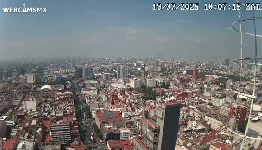 South View of Mexico City from Torre Latino Americana Tower PTZ  Live Cam - Cuauhtemoc, Ciudad de Mexico, Mexico