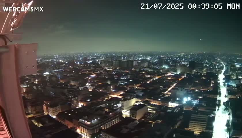 South View of Mexico City from Torre Latino Americana Tower PTZ  Live Cam - Cuauhtemoc, Ciudad de Mexico, Mexico