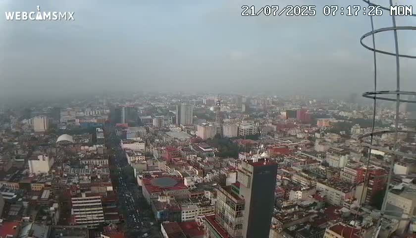 South View of Mexico City from Torre Latino Americana Tower PTZ  Live Cam - Cuauhtemoc, Ciudad de Mexico, Mexico