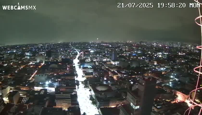South View of Mexico City from Torre Latino Americana Tower PTZ  Live Cam - Cuauhtemoc, Ciudad de Mexico, Mexico