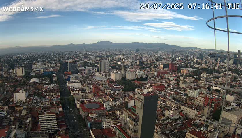 South View of Mexico City from Torre Latino Americana Tower PTZ  Live Cam - Cuauhtemoc, Ciudad de Mexico, Mexico