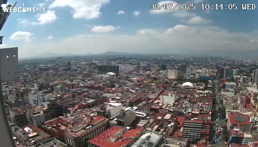 South View of Mexico City from Torre Latino Americana Tower PTZ  Live Cam - Cuauhtemoc, Ciudad de Mexico, Mexico