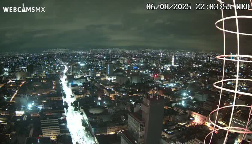 South View of Mexico City from Torre Latino Americana Tower PTZ  Live Cam - Cuauhtemoc, Ciudad de Mexico, Mexico