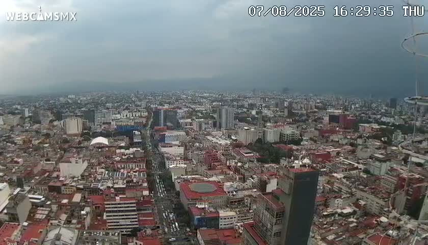 South View of Mexico City from Torre Latino Americana Tower PTZ  Live Cam - Cuauhtemoc, Ciudad de Mexico, Mexico