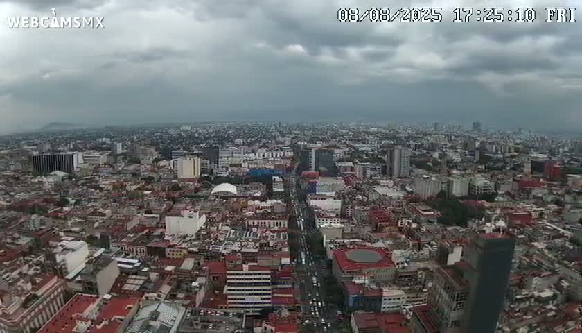 South View of Mexico City from Torre Latino Americana Tower PTZ  Live Cam - Cuauhtemoc, Ciudad de Mexico, Mexico