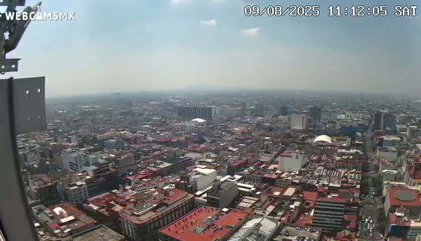 South View of Mexico City from Torre Latino Americana Tower PTZ  Live Cam - Cuauhtemoc, Ciudad de Mexico, Mexico