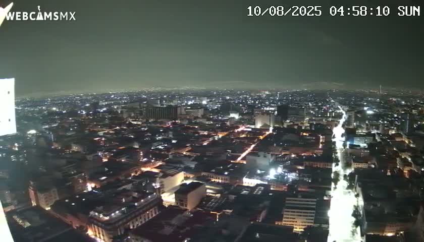 South View of Mexico City from Torre Latino Americana Tower PTZ  Live Cam - Cuauhtemoc, Ciudad de Mexico, Mexico