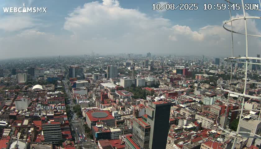 South View of Mexico City from Torre Latino Americana Tower PTZ  Live Cam - Cuauhtemoc, Ciudad de Mexico, Mexico
