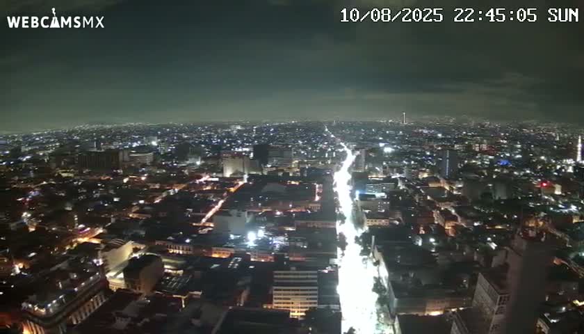 South View of Mexico City from Torre Latino Americana Tower PTZ  Live Cam - Cuauhtemoc, Ciudad de Mexico, Mexico