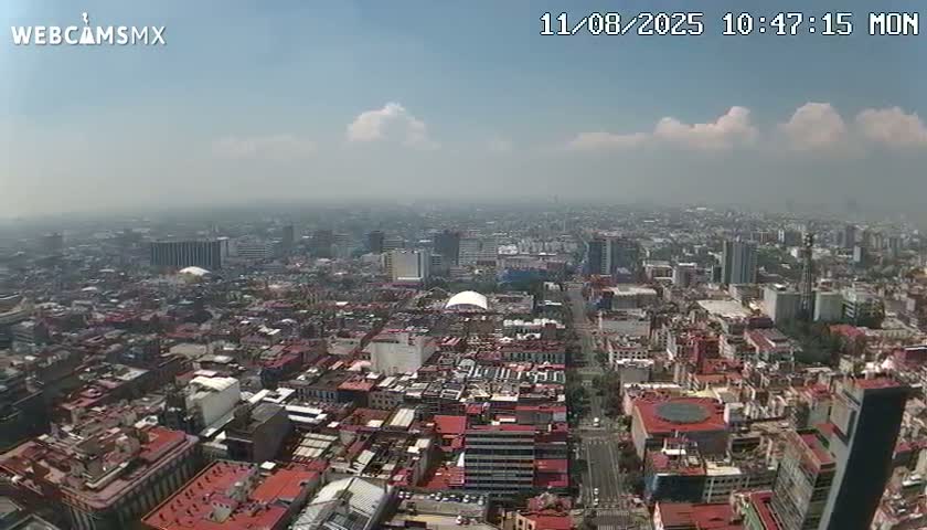 South View of Mexico City from Torre Latino Americana Tower PTZ  Live Cam - Cuauhtemoc, Ciudad de Mexico, Mexico